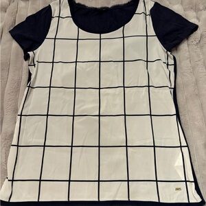 Tommy Hilfiger Navy & White Windowpane Short-Sleeve Tee